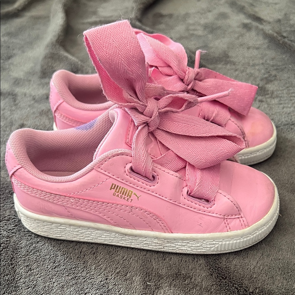 Puma Kids Sneakers in Pink with Gold Accents